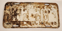 Vintage 1955 Saskatchewan Golden Jubilee Farm Vehicle Green Lettering White Vehicle License Plate Metal Tag 86 668