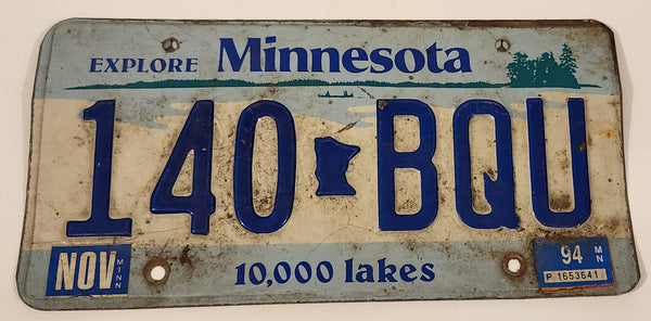 1994 Minnesota Explore 10,000 Lakes Vehicle License Plate Tag 140 BQU