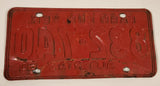 Vintage 1960 Alberta Farm Commercial Vehicle White Letters Red Vehicle License Plate 832 740