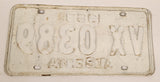 Vintage 1963 Alberta Black Letters White Vehicle License Plate VX 0389