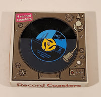 2010 Gama-Go Vinyl Music Record Rubber Drink Coasters Set of 4 New in Box