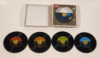 2010 Gama-Go Vinyl Music Record Rubber Drink Coasters Set of 4 New in Box