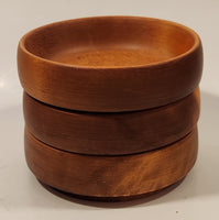 Vintage Baribocraft Barbo-Maid Maple Wood Salad Bowls Set of 3 Made in Canada