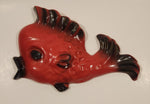 Vintage Red and Black Fish Chalkware Wall Hanging