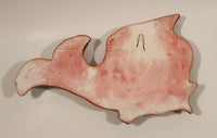 Vintage Red and Black Fish Chalkware Wall Hanging