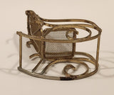 Vintage Mesh Rocking Chair Dollhouse Brass Miniature 3" Tall