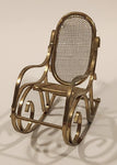 Vintage Mesh Rocking Chair Dollhouse Brass Miniature 3" Tall