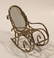 Vintage Mesh Rocking Chair Dollhouse Brass Miniature 3" Tall