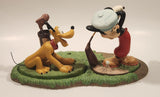 Walt Disney Classics Collection Canine Caddy Mickey Mouse Golding and Pluto Ceramic Figures and Base