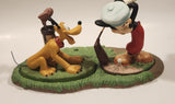 Walt Disney Classics Collection Canine Caddy Mickey Mouse Golding and Pluto Ceramic Figures and Base