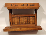 Vintage Pipe Station Wood Four Hole Pipe Stand Holder