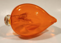 Crowned Crane Swan Bird Orange Art Glass Candy Dish