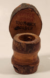 Vintage Banff Alberta Toilet Shaped Little John Toothpick Holder Wood