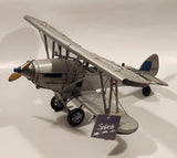 RAF Hawker Hind K5418 Airplane Silver Grey Large 11 3/4" Long Tin Metal Military Aircraft Model