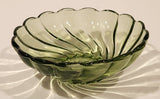 Vintage Hazel Atlas Colonial Swirl 4 3/4" Green Glass Capri Serving Bowl