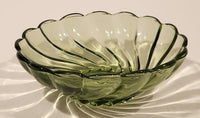 Vintage Hazel Atlas Colonial Swirl 4 3/4" Green Glass Capri Serving Bowl