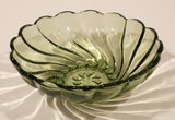 Vintage Hazel Atlas Colonial Swirl 4 3/4" Green Glass Capri Serving Bowl