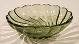 Vintage Hazel Atlas Colonial Swirl 4 3/4" Green Glass Capri Serving Bowl