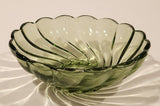 Vintage Hazel Atlas Colonial Swirl 4 3/4" Green Glass Capri Serving Bowl