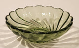 Vintage Hazel Atlas Colonial Swirl 4 3/4" Green Glass Capri Serving Bowl