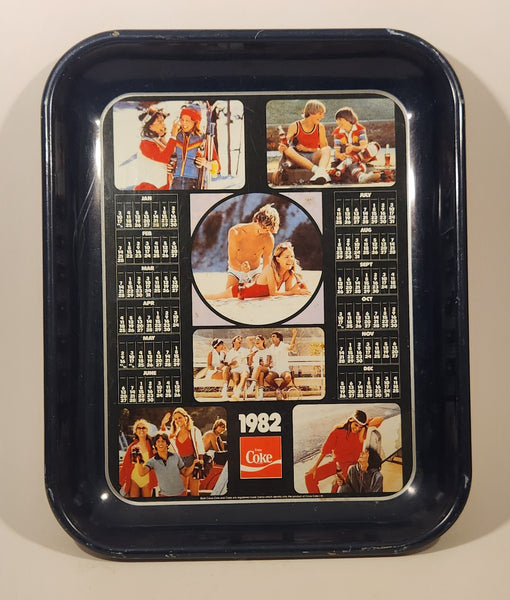 1982 Coca-Cola Coke Youth Outdoors Beach Skiing Sports Calendar Beverage Serving Tray