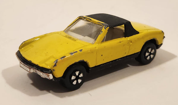 Vintage PlayArt VW Porsche 914 Yellow Die Cast Toy Car Vehicle Made in Hong Kong