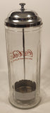 1992 Coca-Cola Delicious and Refreshing 11" Tall Glass and Metal Straw Holder