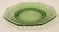 Vintage Fenton Style Lime Green Glass 6" Octagon Bread and Butter Side Plate