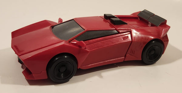 2015 Hasbro Transformers 3 Step Changer Sideswipe Robots in Disguise Red 8 1/2" Tall Plastic Toy Figure Car