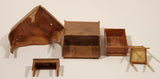 Vintage 1960s Brown Furniture Miniature Plastic Dollhouse Toys Made in Hong Kong
