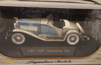 2009 Signature Models 1935 Duesenberg SSJ Silver and Blue 1/32 Scale Die Cast Toy Car Vehicle New in Box