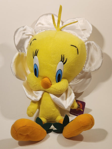 2003 Nanco Warner Bros. Looney Tune Tweety Bird with White Flower Hat 15" Stuffed Plush Toy New with Tags