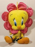 2003 Nanco Warner Bros. Looney Tune Tweety Bird with Pink Flower Hat 15" Stuffed Plush Toy