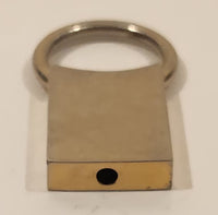 Vintage C Brass Look Pull Spring Keychain