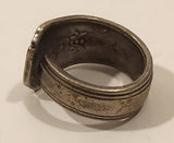 Vintage 1930s Ornate Flower Engraved Silver Plate Ring