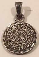 Vintage Mexican Mayan Calendar Sterling Silver Pendant