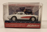 Kinsmart 1957 Chevrolet Corvette AC Delco White Pull Back Die Cast Toy Car Vehicle New in Box