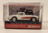Kinsmart 1957 Chevrolet Corvette AC Delco White Pull Back Die Cast Toy Car Vehicle New in Box