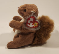 1996 Ty Beanie Baby 'Nut' Squirrel 6" Stuffed Plush Toy New with tag
