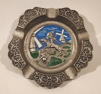 Vintage Dutch Knight with Windmills Enamel Metal Cigarette Ashtray