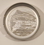 Vintage Hooked Fish Jumping Aluminum Metal Cigarette Ashtray