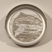 Vintage Hooked Fish Jumping Aluminum Metal Cigarette Ashtray
