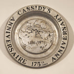 Vintage 1801-1976 Cassidy's 175th Anniversary RWP Pewter Metal Cigarette Ashtray