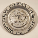Vintage 1801-1976 Cassidy's 175th Anniversary RWP Pewter Metal Cigarette Ashtray