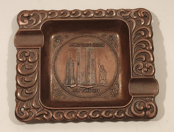 Vintage World Trade Center New York City Copper Metal Cigarette Ashtray