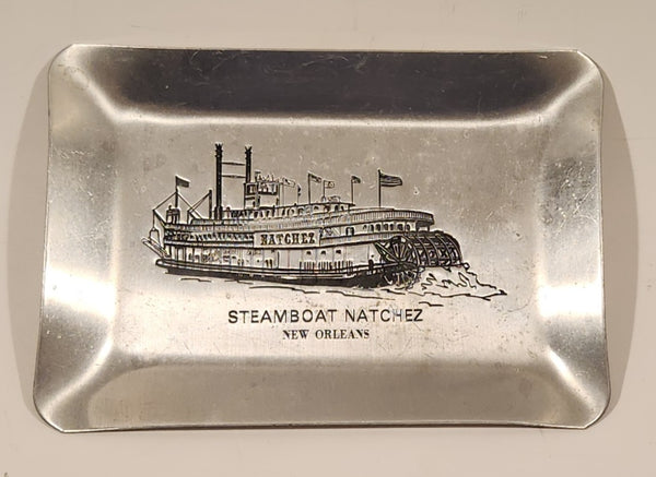 Vintage Steamboat Natchez New Orleans Aluminum Metal Cigarette Ashtray