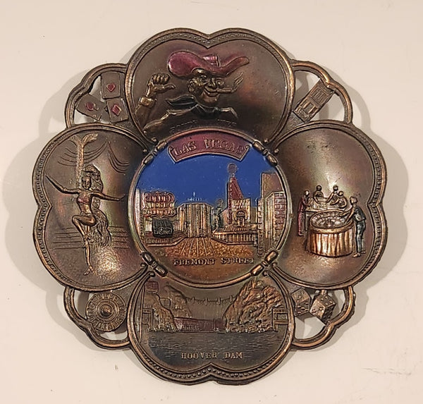 Vintage Las Vegas Copper Metal Cigarette Ashtray