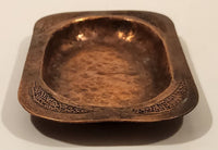 Vintage Textured Hammered Copper Metal Cigarette Ashtray
