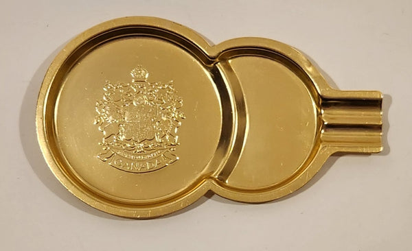 Vintage King Chromeware Canada Coat of Arms Metal Cigarette Ashtray Coaster