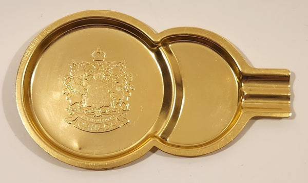 Vintage King Chromeware Canada Coat of Arms Metal Cigarette Ashtray Coaster